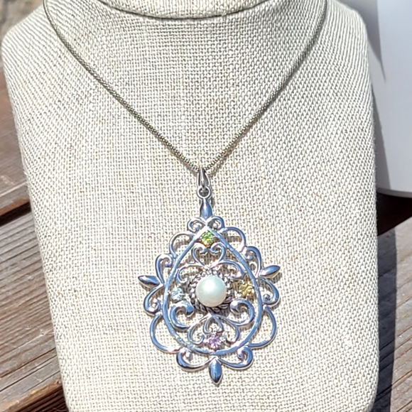 Collins Fine Jewelry sterling & gemstone necklace - Picture 6 of 6